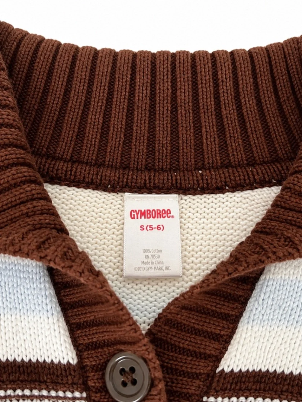 Gymboree Girls Brown & light blue Striped Knit Sweater Vest with Belt